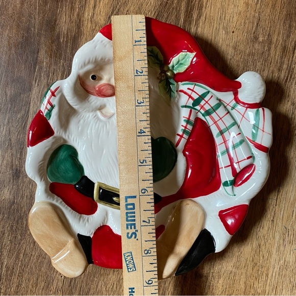 Fitz and Floyd Set of 2 Santa Christmas Cookie Dish Ceramic Plates - Picture 10 of 11
